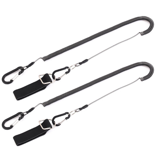 ESFUERZO(エスフエルソ) 尻手ロープ 尻手ベルト 釣竿の落下防止 最長3m 尻てロープ スパイラルコード リーシュコード 釣り ロッド 2個セット　