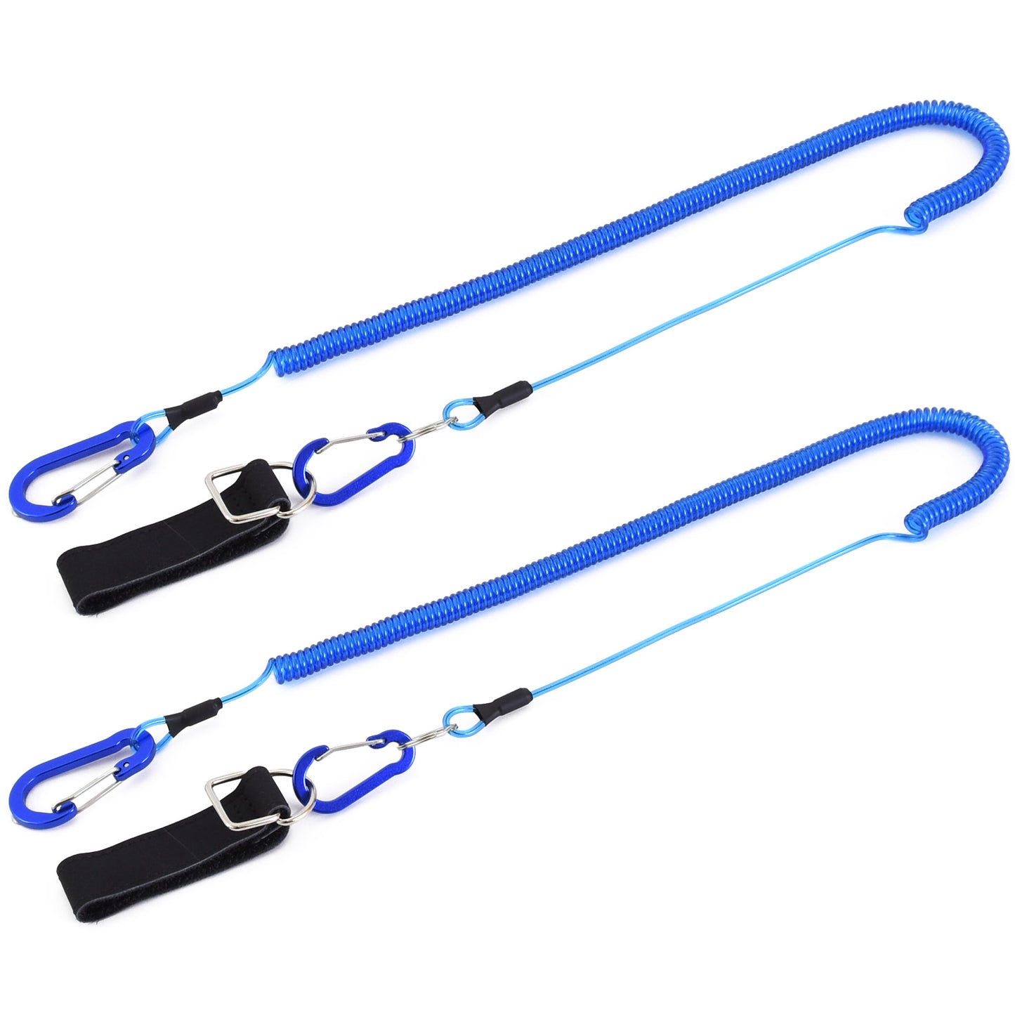 ESFUERZO(エスフエルソ) 尻手ロープ 尻手ベルト 釣竿の落下防止 最長3m 尻てロープ スパイラルコード リーシュコード 釣り ロッド 2個セット　