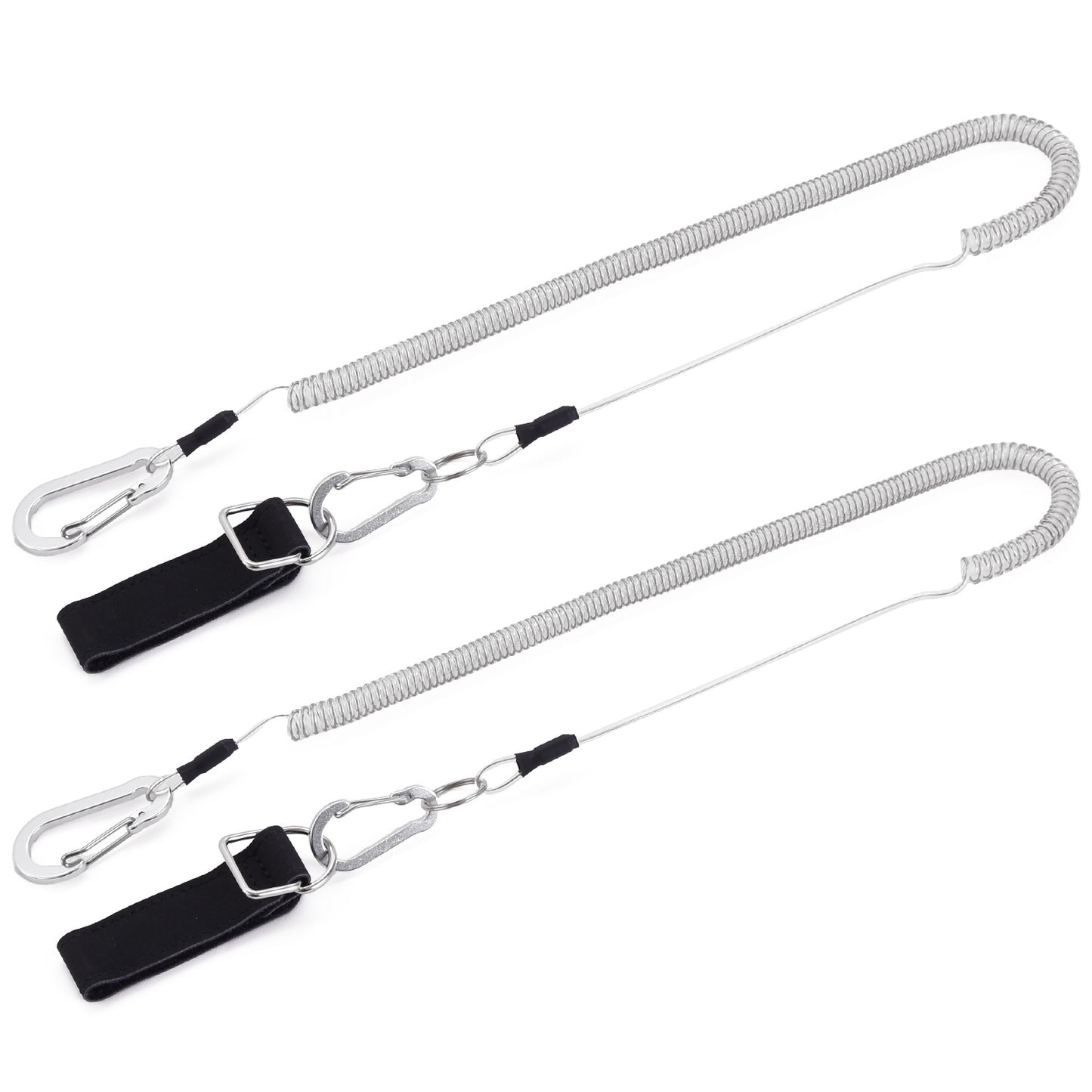 ESFUERZO(エスフエルソ) 尻手ロープ 尻手ベルト 釣竿の落下防止 最長3m 尻てロープ スパイラルコード リーシュコード 釣り ロッド 2個セット　