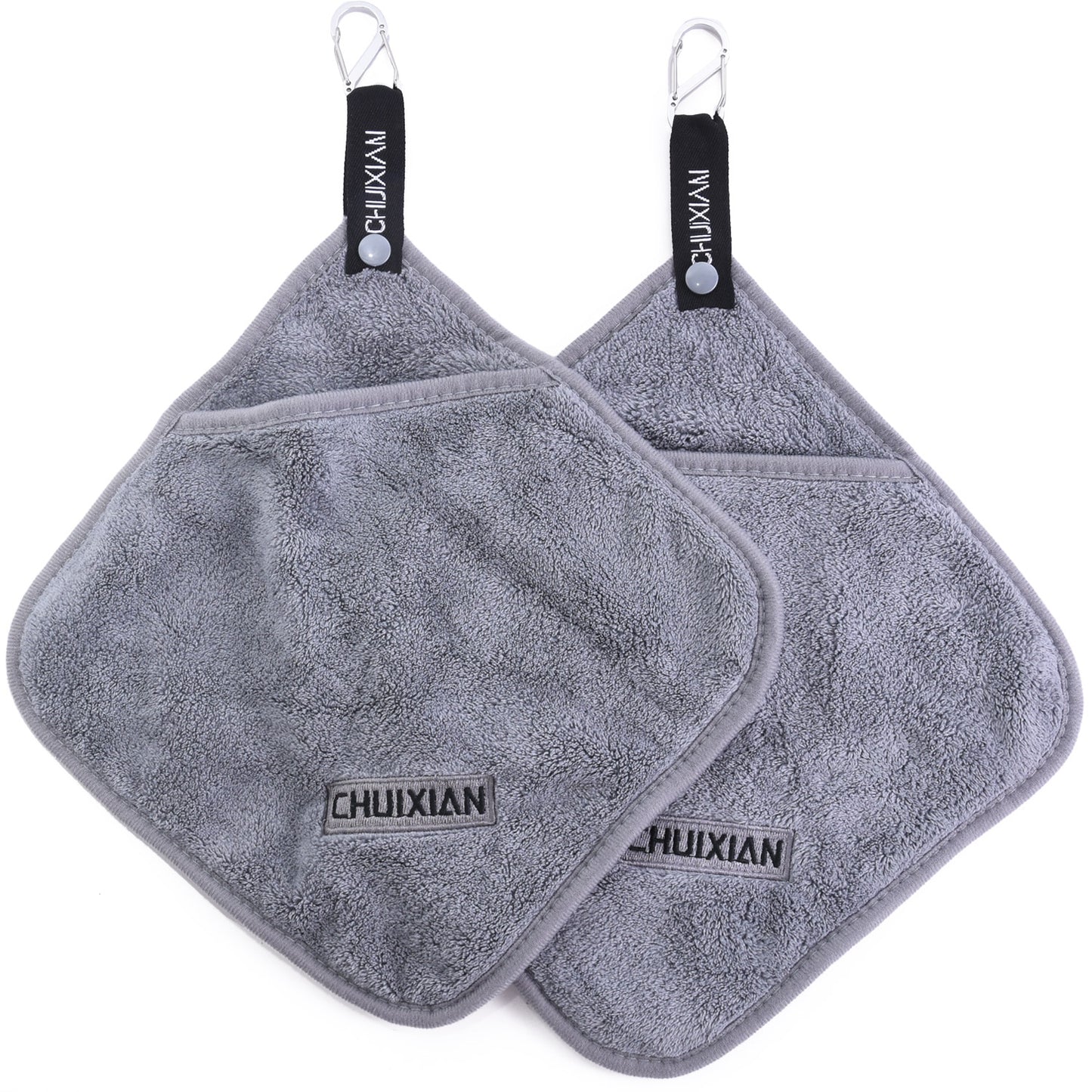 ESFUERZO(エスフエルソ) 釣り 魚つかみ タオル 手にも魚にも優しい フィッシンググリップ フィッシュグリップ ガーグリップ 魚バサミ 掴み 締め 竿拭き 便利 カラビナ付き ループ