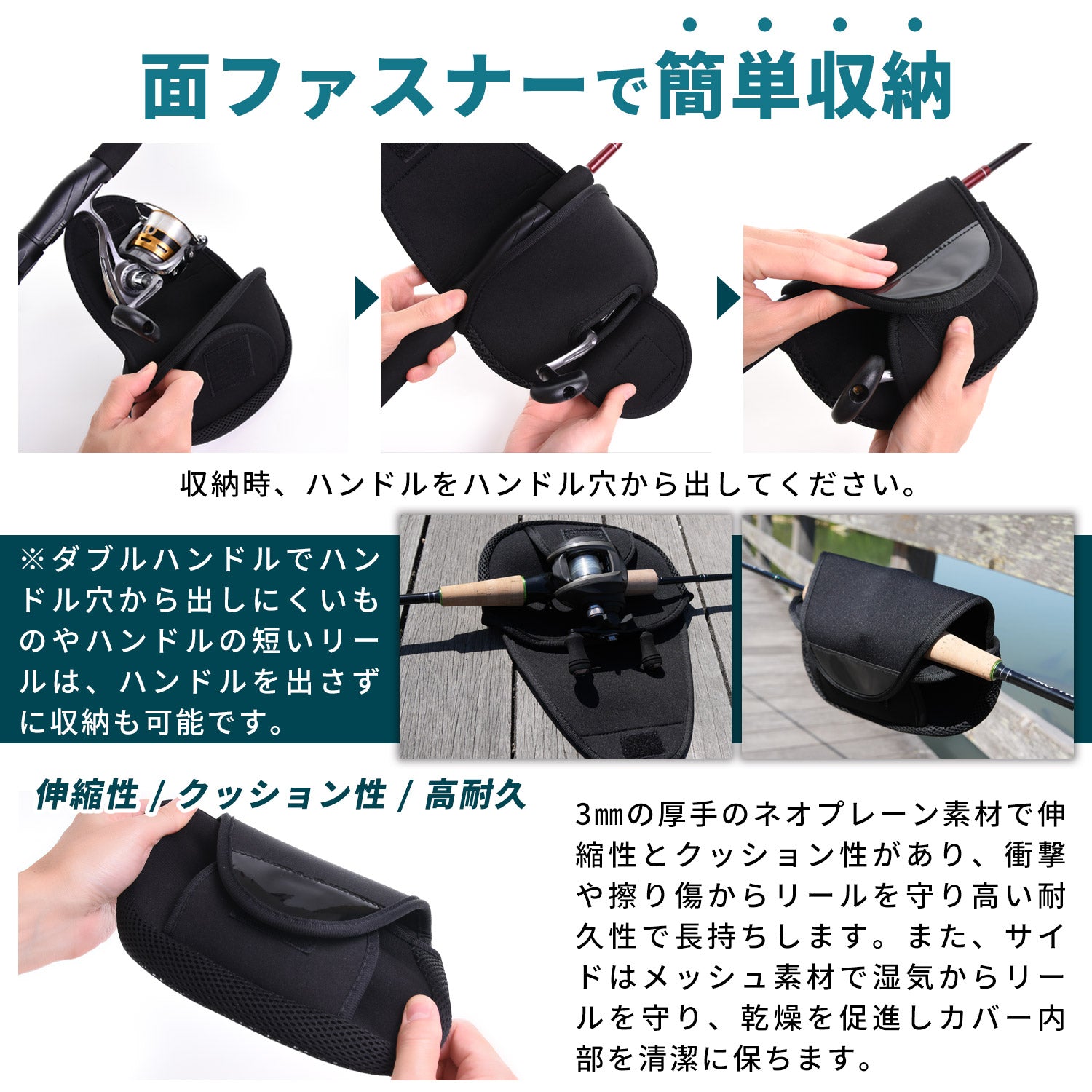 ESFUERZO(エスフエルソ) リールカバー リールケース 釣り 収納 ESFUERZO(エスフエルソ) リールカバー リールケース 釣り 収納