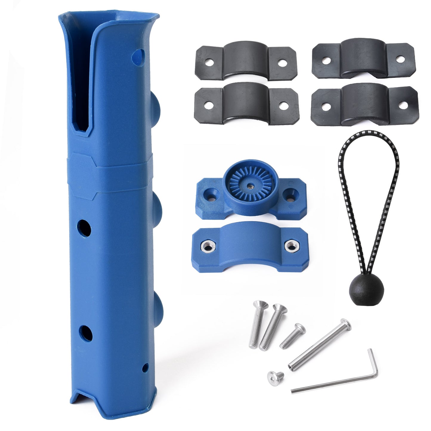 ESFUERZO（エスフエルソ） ロッドホルダー 釣り 360°回転で便利 バイク 自転車 船 パイプ レーン 釣り竿 釣竿 竿受け 竿掛け スタンド 固定 キャリア 取付説明書付き