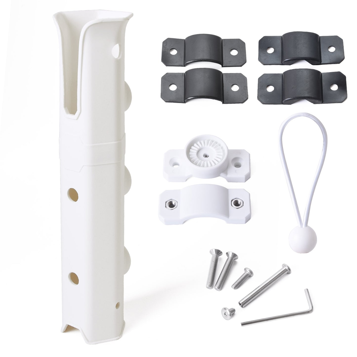 ESFUERZO（エスフエルソ） ロッドホルダー 釣り 360°回転で便利 バイク 自転車 船 パイプ レーン 釣り竿 釣竿 竿受け 竿掛け スタンド 固定 キャリア 取付説明書付き